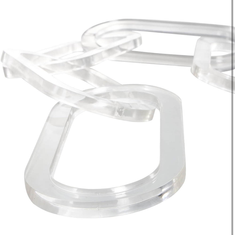DECO 79 NWT acrylic chain link decorative sculpture -clear -27”
